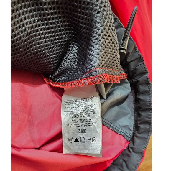 Columbia Windbreaker Hooded Mens Large Omni-shield  Packable Black & Red - Picture 12 of 12